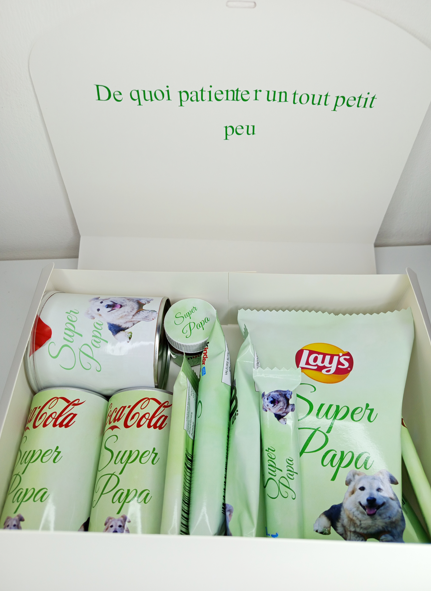 Box gourmande futur papa personnalisée