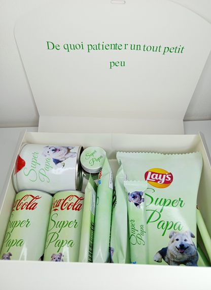 Box gourmande futur papa personnalisée