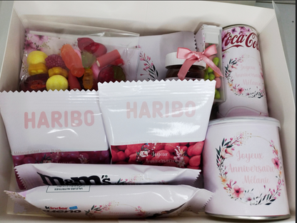 Box gourmande anniversaire personnalisée à offrir (X 10 articles),