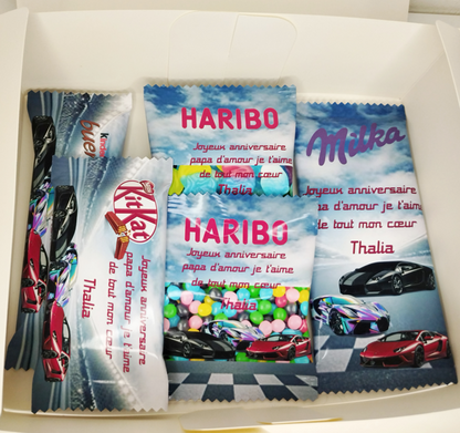 Box gourmande anniversaire personnalisée à offrir (X 10 articles),