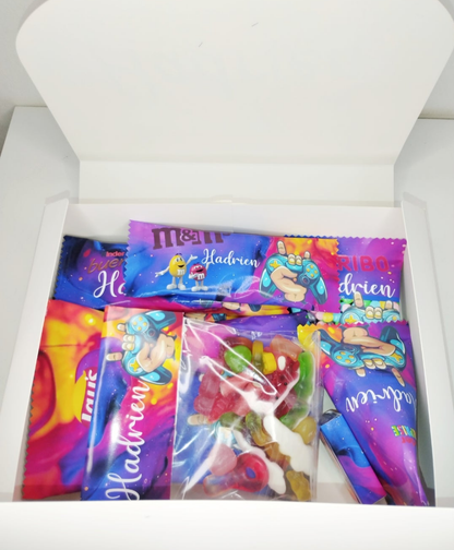 Box gourmande anniversaire personnalisée à offrir, coffret cadeau, box personnalisée - Thèmes aux choix