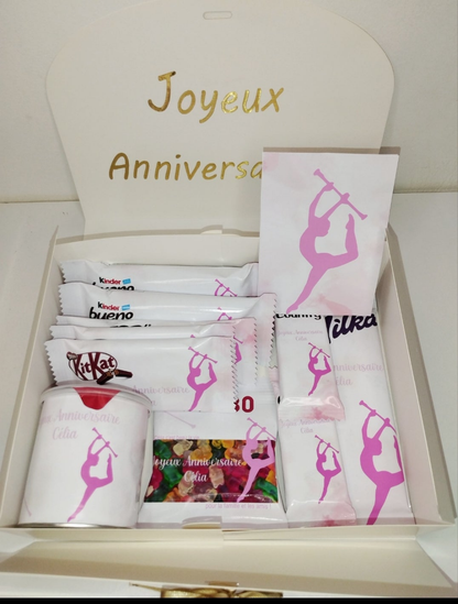 Box gourmande anniversaire personnalisée à offrir, coffret cadeau, box personnalisée - Thèmes aux choix