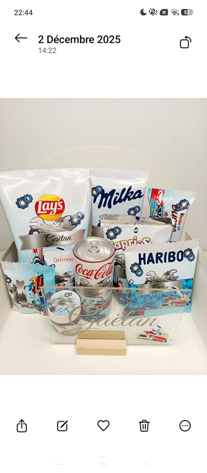 Box gourmande anniversaire personnalisée à offrir, coffret cadeau, box personnalisée - Thèmes aux choix